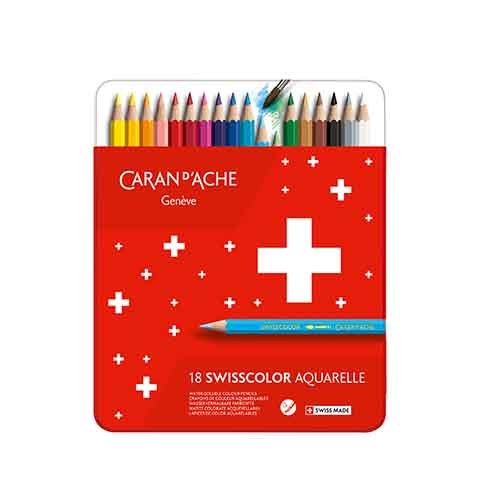 Caran D'ache Bojice | Swisscolor Metal Water 18Pcs