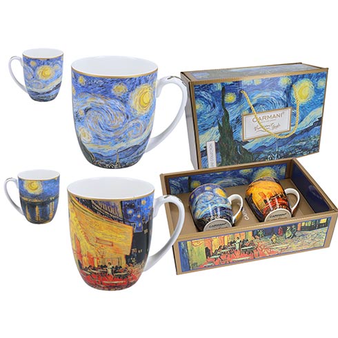 Carmani Porcelan | Carmani Set dve solje Van Gogh Cafe terrace and Starry night 450ml