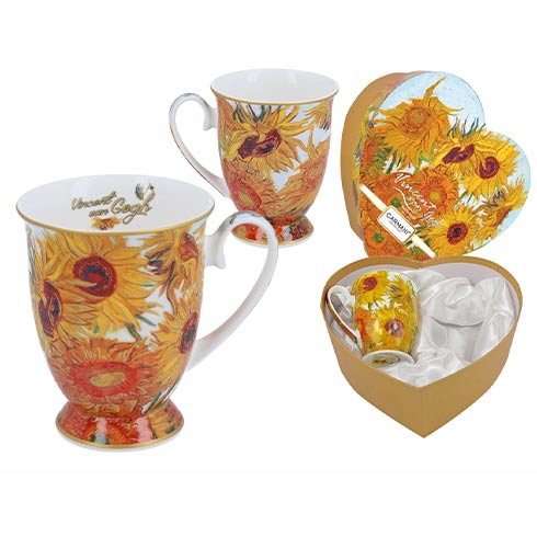 Carmani Porcelan | Carmani Set Srce dve solje Van Gogh Sunflowers 280ml
