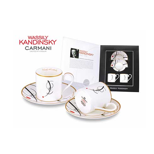 Carmani Porcelan | Kandinsky set za espresso dve šolje i tacne