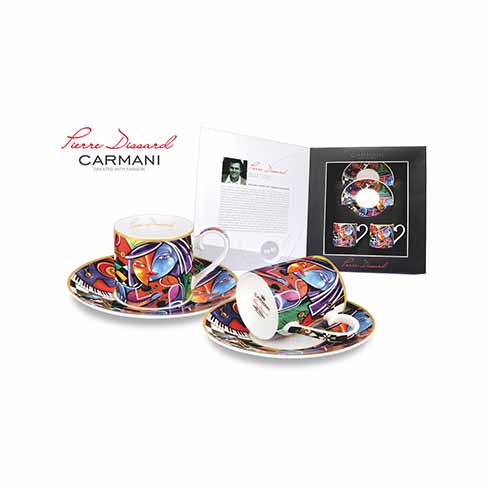 Carmani Porcelan | Pierre Dissard set za espresso dve šolje i tacne