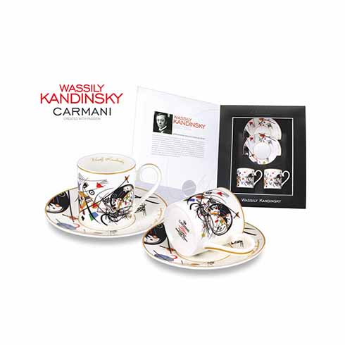Carmani Porcelan | Kandinsky set za espresso dve šolje i tacne