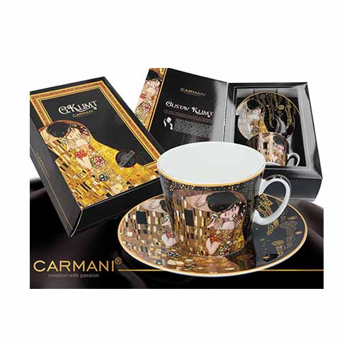 Carmani Porcelan | Klimt Kiss šolja sa tacnom