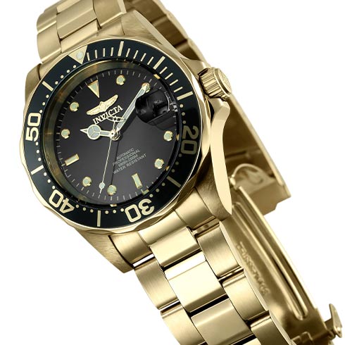 INVICTA Automatski | Invicta sat 8929 Pro Diver Men 40mm Stainless Steel Gold Black dial NH35A Automatic