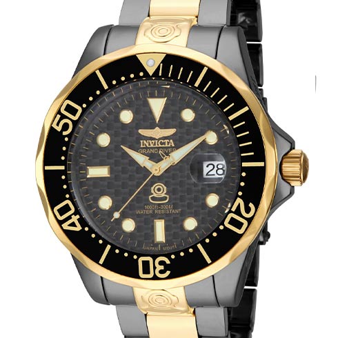 INVICTA Automatski | Invicta sat Pro Diver Men 47mm Stainless Steel Gold + Gunmetal Black dial NH35A Automatic