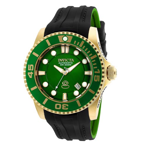 INVICTA Automatski | Invicta sat Pro Diver Men 47mm Stainless Steel Gold Green dial NH35A Automatic