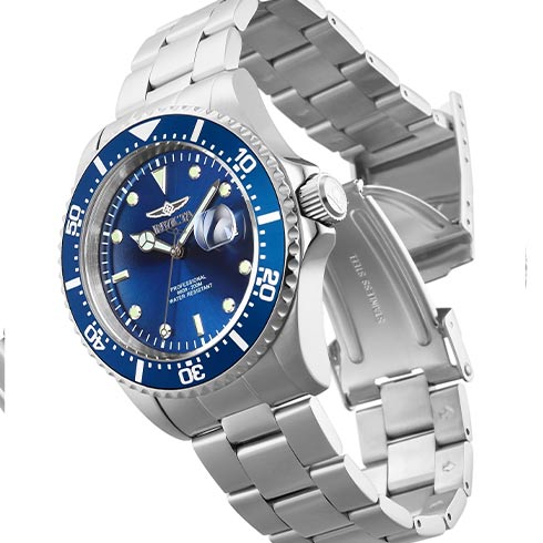 INVICTA Kvarc | Invicta sat Pro Diver Men 43mm Stainless Steel Steel Blue dial PC32A Quartz 22019