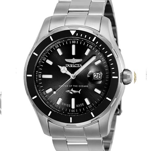 INVICTA Švajcarski satovi | Invicta sat 25806 Pro Diver Swiss Made Men 44mm Stainless Steel Steel Black dial 515 Quartz