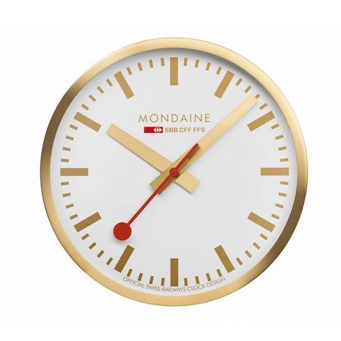 Mondaine Švajcarski satovi | Mondaine zlatni  zidni sat 25cm