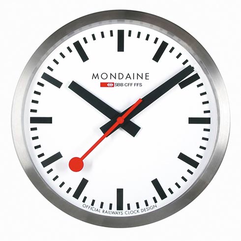 Mondaine Švajcarski satovi | Mondaine  srebrni zidni sat 25cm